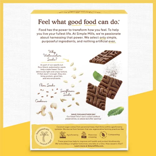 Simple Mills Sweet Thins Cookies, Seed And Nut Flour, Mint Chocolate - Gluten Free, Paleo Friendly, Healthy Snacks, 4.25 Ounce (Pack Of 1) #TOP4