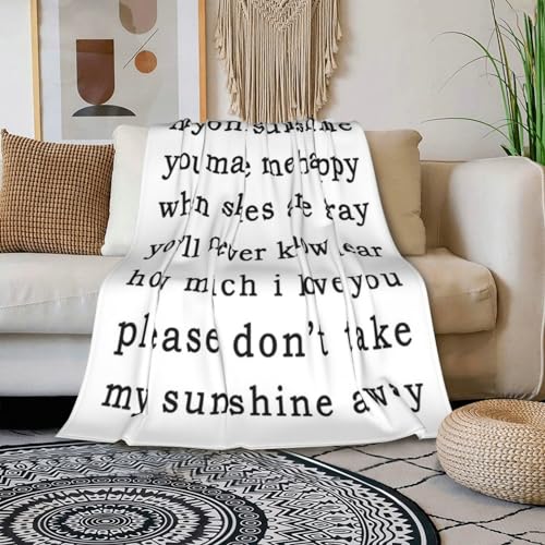 HGOD DESIGNS You are my sunshine my only sunshine you make me happy I love you please dont take my sunshine away Blanket Throw Blanket Soft Comfortable for Sofa Chair Bed Office 100x130cm - Image 3