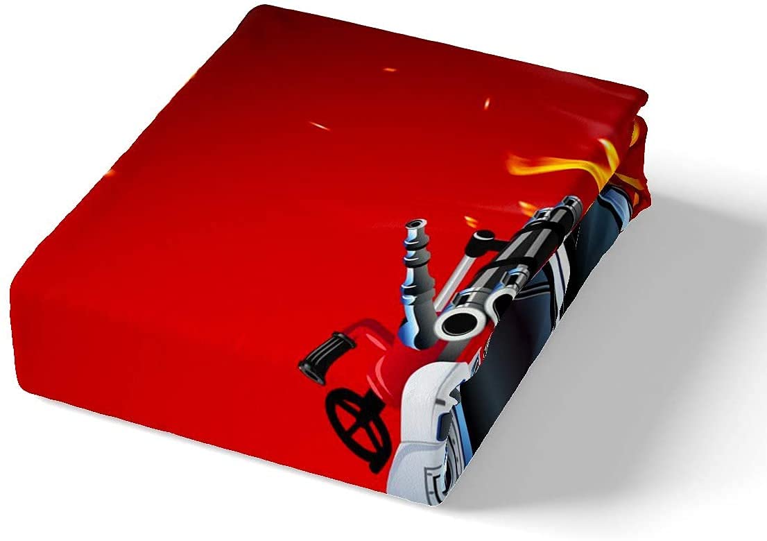 Loussiesd Feuerwehrmann LKW Bettbezug Set Kinder Feuerwehr Auto Fahrzeug Bettwäsche Set 135x200cm für Jungen Mädchen Kinder Schlafzimmer Dekor Feuerwehr Muster Betten Set Rot Mit 1 Kissenbezug