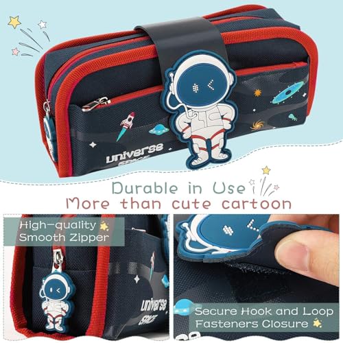 Image of DEOXY Universe Space Theme Pencil Pouches for Stationary | Aesthetic Pencil Case for College Students | School Pouch for Boys Stylish | Cute Pen Pouch for Boys Korean Bag(Universe Space)
