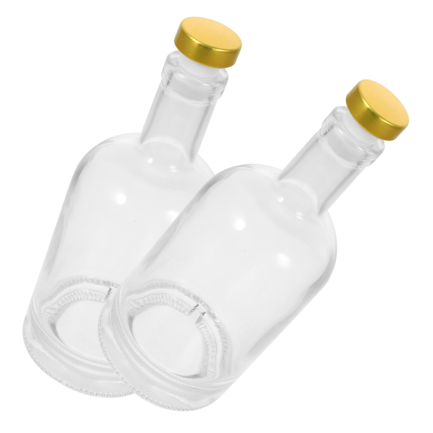 2 Stück-Pack Wodkaflaschen aus Glas, 375ml, Dickwandig, Transparent