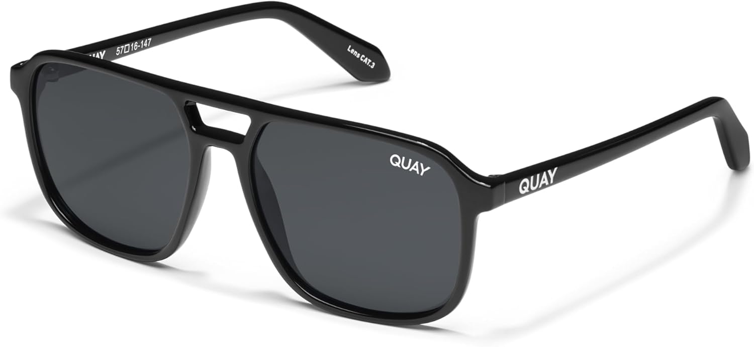 QUAY - Sunglasses For Men & Women, Oversized Aviator Shades, UV Protected Lenses