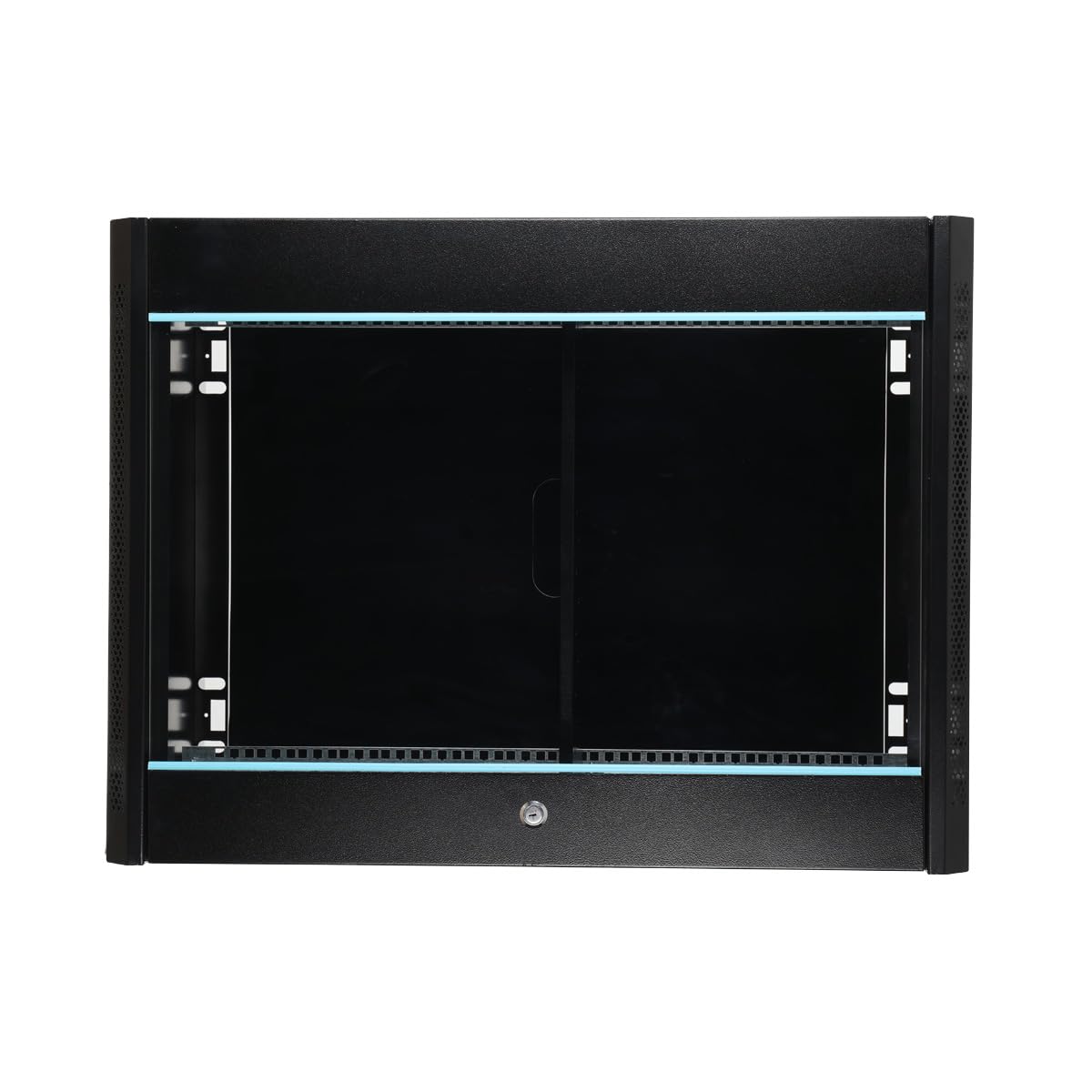 15U Netzwerk-Schrank 60x45x80cm Wandmontage Traglast 60kg | Glastür, schwarz, für Router und Switches.