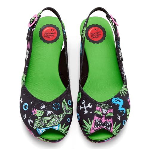Image of Hot Chocolate Design Funky Women's Peep Toe Wedge Sandals