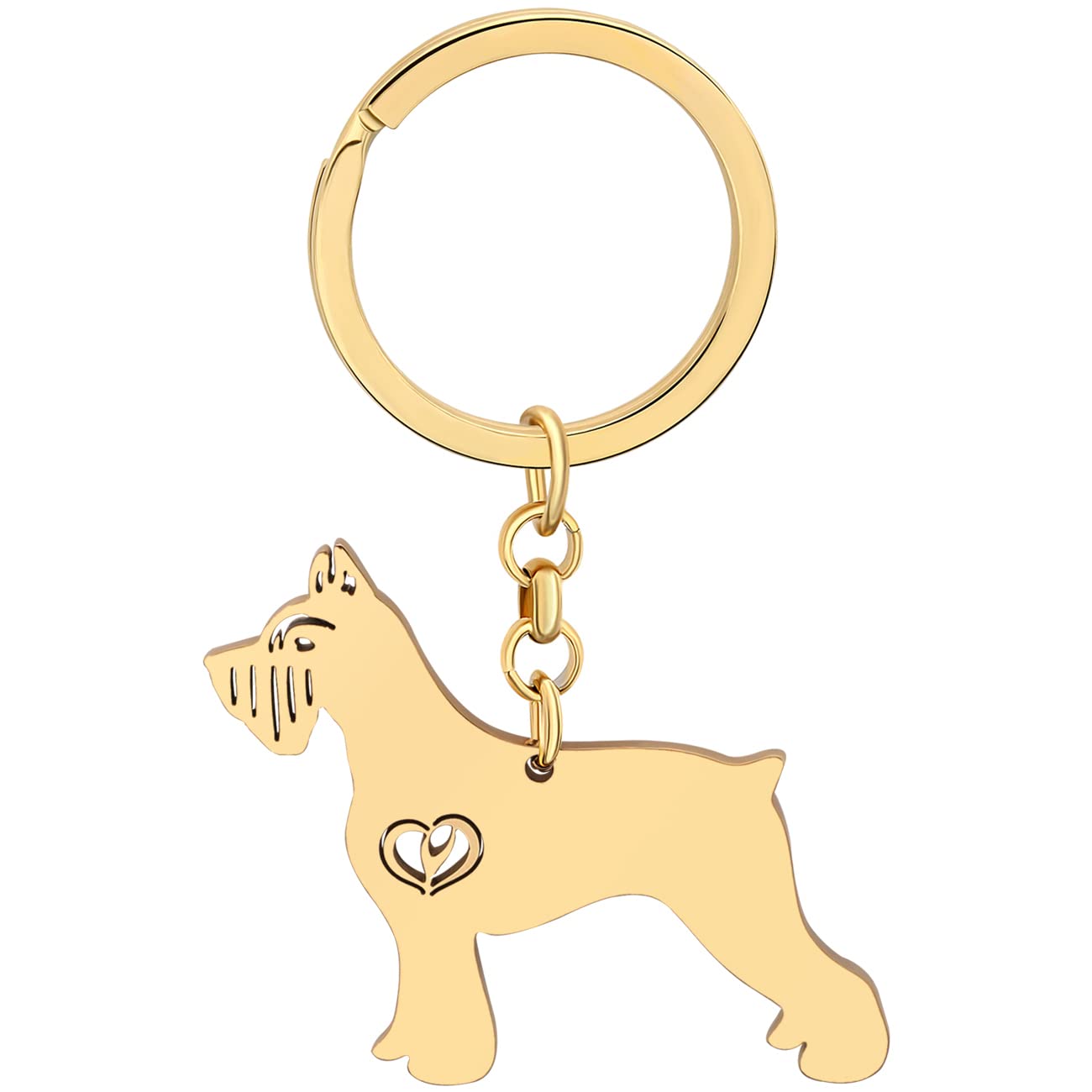 HUAGEO Stainless Steel Cute Schnauzer Dog Keychain Purse Charms Gifts For Women Handbag Car Key Rings Fun Jewelry Accessories