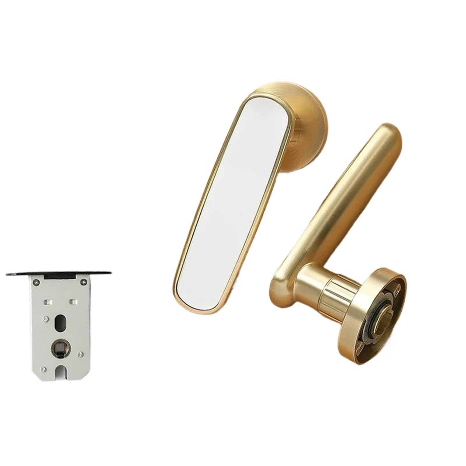 Gold Door Lock Indoor Magnetic Suction Silent Handle 1Pcs