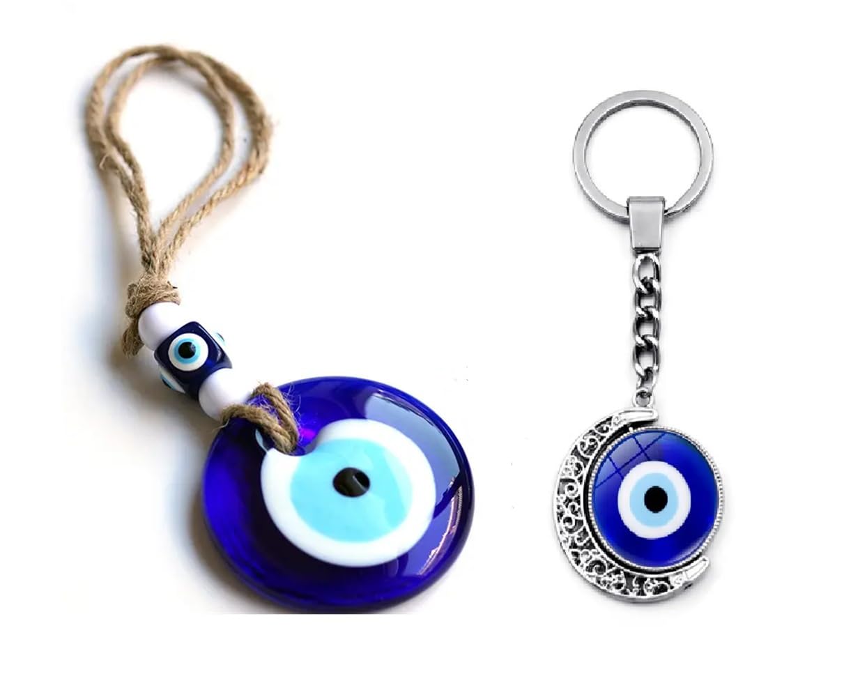 SPHINX Evil Eye Keychain – Protective Amulet for Good Luck, Car & Home Decor, Shields Negative Energy, Handcrafted Spiritual Charm, Unique Gift, Stylish Accessory- (Combo -Key chain & Hanging, 1)