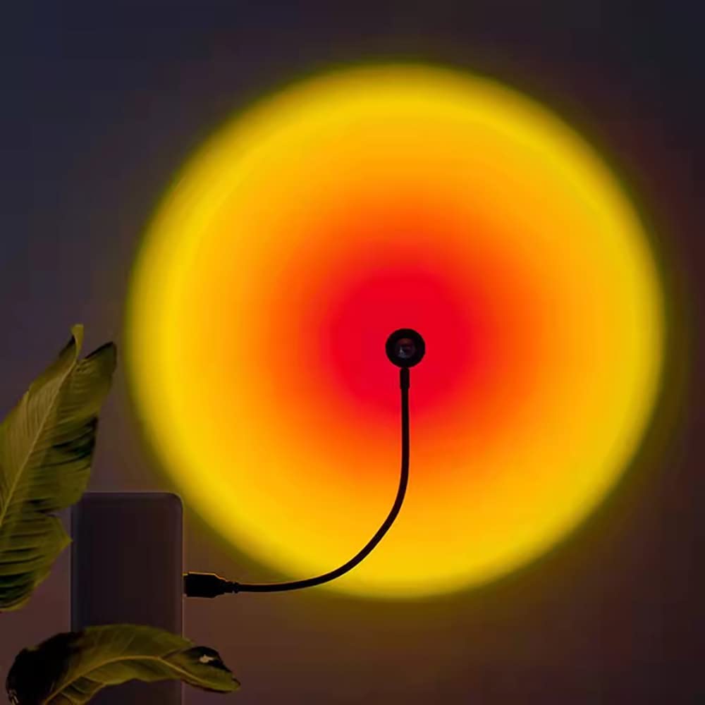 EIUY Sunset Lamp Projector Sunset Light LED Projection Night Light 360 Degree Rotation Romantic Rainbow Light USB Charging