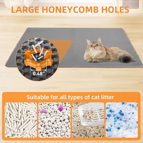 Image of Cat Litter Mat 30 inchx21 inch Urine-Proof Small Litter Mat Litter Box Mat