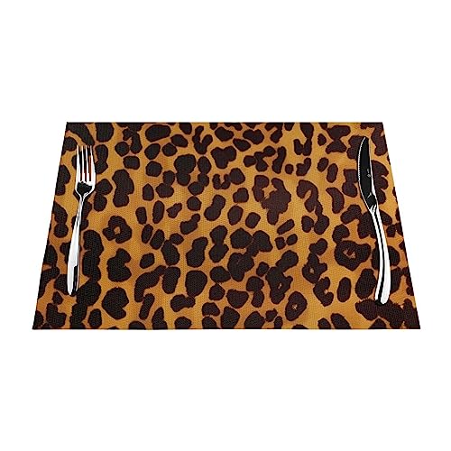 Sets de table en PVC léopard parfaits pour votre table basse d'extérieur