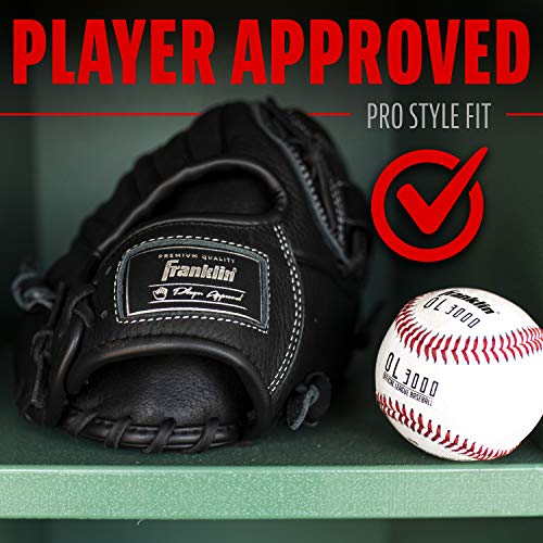 Franklin Sports Baseball Fielding Glove - Men's Adult/Youth Baseball Glove - Ctz5000 Black Cowhide Infield Glove - 12" Basket Web Infielders, Pitchers, Black Chrome (22415) #TOP6
