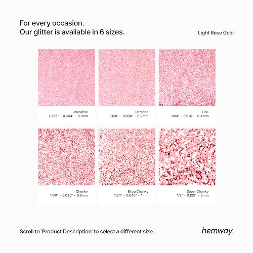 Hemway Ultra Sparkle Glitter Light Rose Gold 100g Extra Chunky - Image 3
