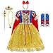 CinheyU Carnevale Costumi per Bambine Biancaneve Principessa Compleanno Abiti Ragazze Natale Halloween Cosplay Cerimonia Festa Tulle Vestito con Mantello Accessori 2-3 anni