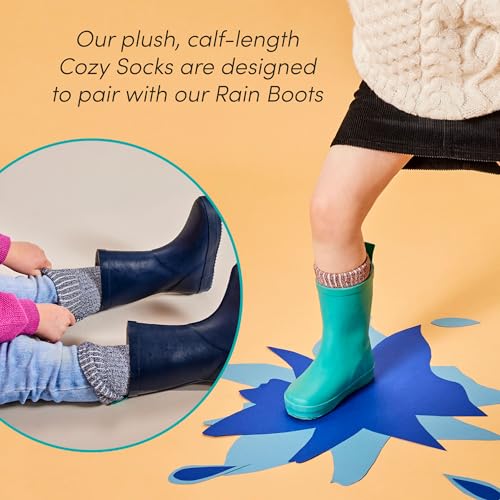 Ten Little Toddler Rain Boots for Boys & Girls, Waterproof, Lightweight, Flexible Rubber Wellies with Traction for Kids & Toddler Snow Boots for Boys & Girls, Waterproof, Insulated - Size 103