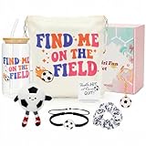 Defresit Soccer Gifts for Girls - 7PCS Soccer Accessories Gift Set with 16oz Glass Tumbler, Tote Bag, Bracelet...