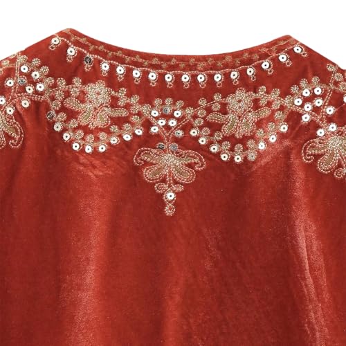 Image of Women Vintage Floral Embroidered Vest Y2K Sleeveless Open Front Cardigan Boho Linen Cropped Waistcoat