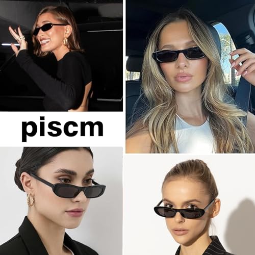 Trendy Oval Sunglasses for Women Men Fashion Narrow Tiny Glasses Retro 90s Skinny Sun Glasses Black Tortoise Shell2