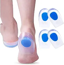2 pares de palmilha ortopédica de gel de esporão de calcanhar de calcâneo (Tamanho Grande)