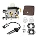 Poweka Carburateur Bougie d’Allumage Filtre à Air Pompe d'Amorçage kit de ligne de carburant pour Coupe-bordure Hs45 STIHL FS38 FS45 FS45C FS45L FS46 FS46C FS55 KM55 Remplace C1Q-S186