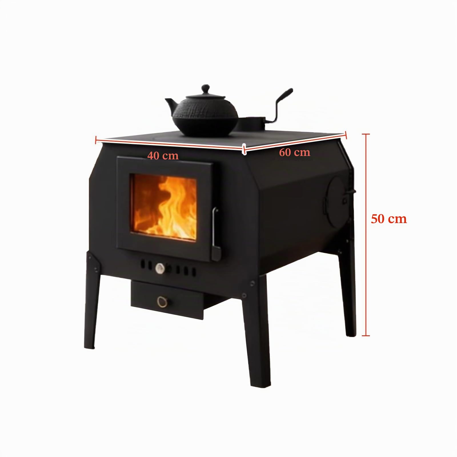 Stufa A Pellet Canalizzata, Cucina A Legna Con Finestra E Forno, Doppia Guarnizione, Senza Fumo For Riscaldamento Rapido, Cucina, Campeggio