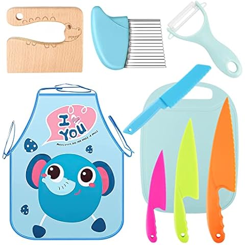 Kindermesser, 9 Teiliges Kinder Messer Set, Kinder Küchenmesser zum Schneiden und Kochen von Obst oder Gemüse Cover