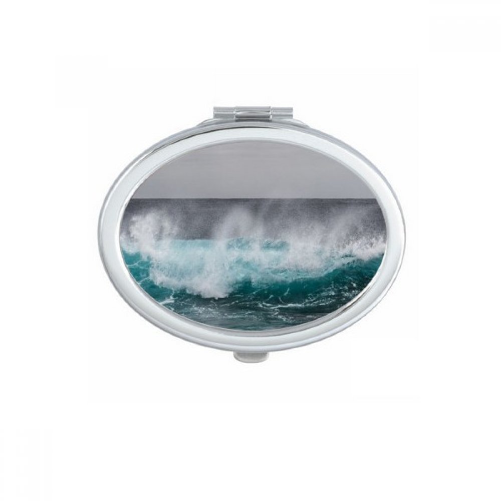 Miroir ovale de maquillage motif océan à glisser dans votre sac de voyage