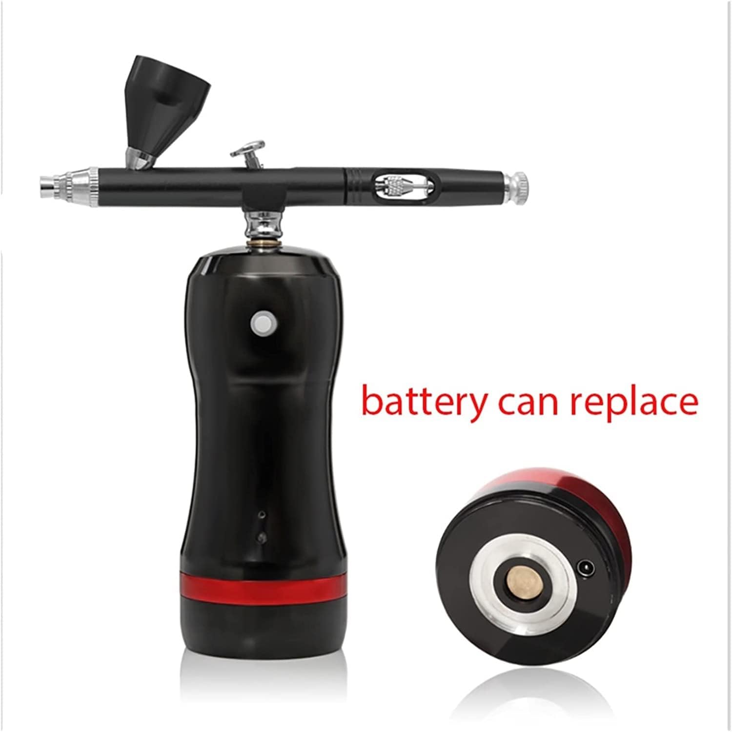 Airbrush Kit Smart Airbrush with Compressor Spray Gun Tattoo Beauty Nail Painting, Varnishing,Lacquering for Nail Art, Makeup, Painting, and Cake Decorati(Red)