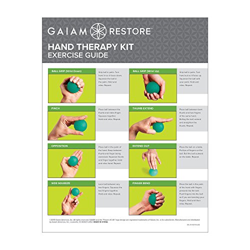 Image of Gaiam Restore Hand Therapy Exercise Ball Kit - 3-Level Hand Grip Strengthener Massage Balls (Soft, Medium, Firm) for Physical Therapy & Hand Pain Relief, Ease Muscle Tension with Hand Balls - Set of 3