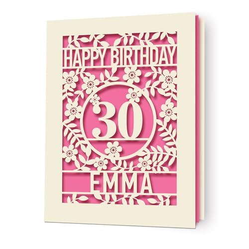Personalised Happy Birthday Cards Laser Paper Cut Greeting C