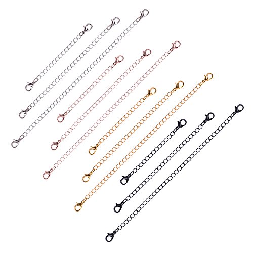 Paxuan 12Pcs Stainless Steel Necklace Bracelet Anklet Chain Extender Chain Set Jewelry Extenders 2'' 4'' 6'' (12Pcs) #TOP3