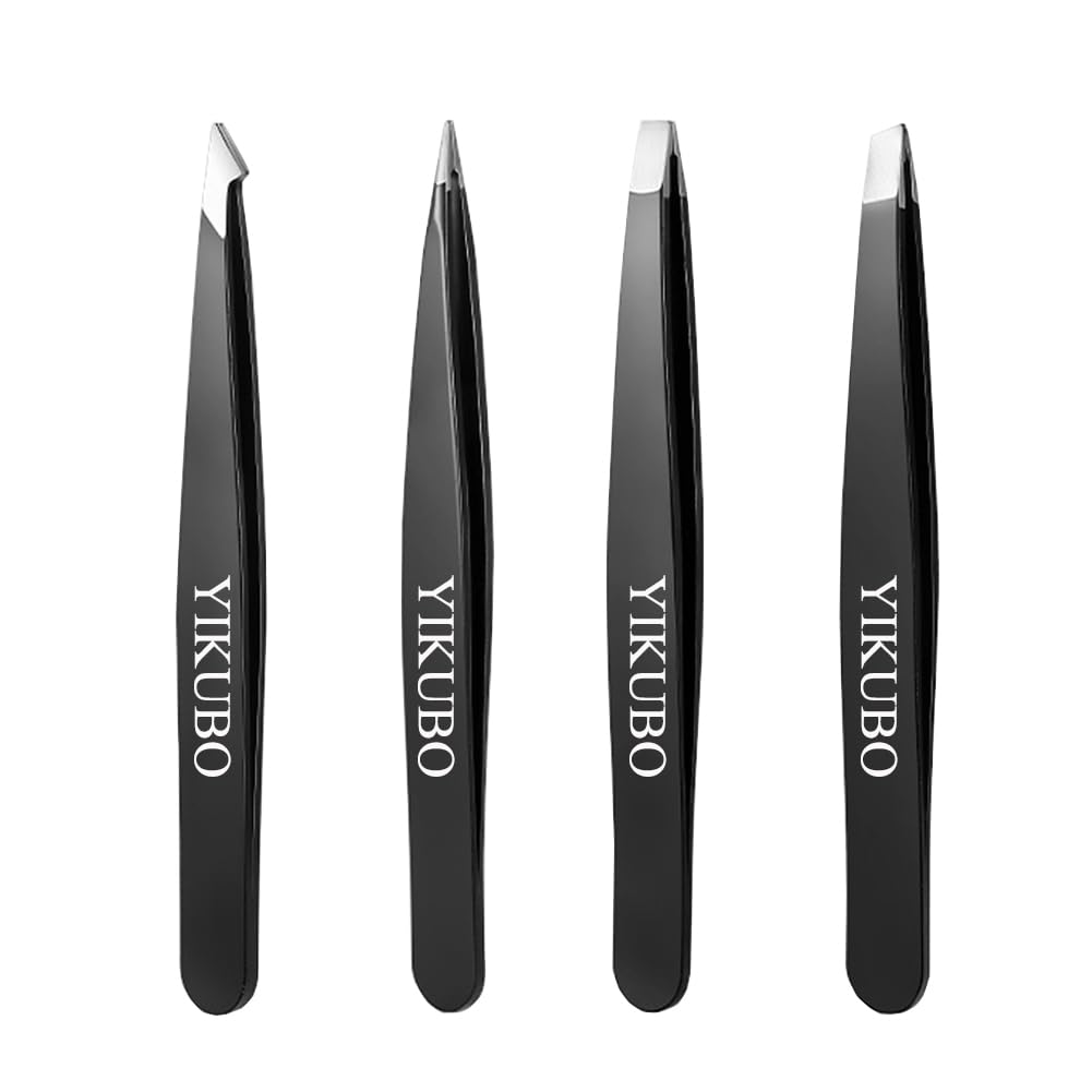 Precision Stainless Steel Tweezers Set of 4