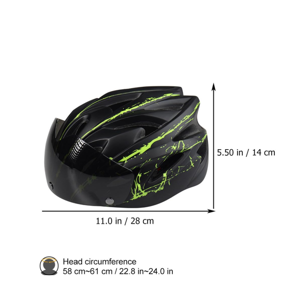 SECFOU Casco per Bici con Occhiali Magnetici Integrati, Design Comodo e Protettivo in Materiale Pc, per Sport All'aperto e Corsa, Aspetto e Leggero