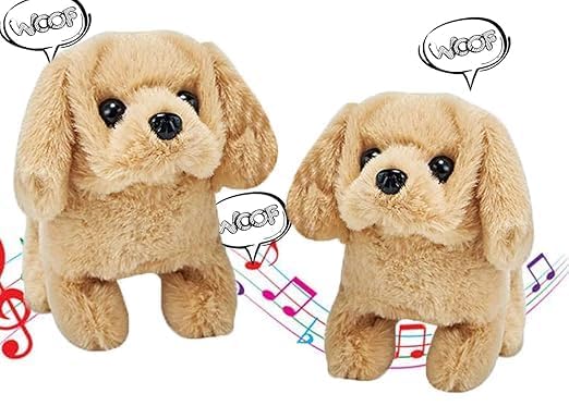 Aanahil Soft Interactive Battery Operated Puppy Toy Educational Toy for Babies & Kids Birthday Gift (Brown & White/Brown)