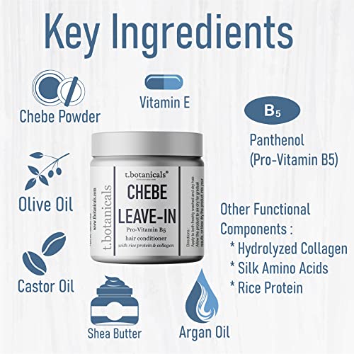T.botanicals Chebe Leave In Conditioner Hair Growth With Provitamin B5, Thickening Strengthening Chebe Butter, Chebe Powder, Chebe Oil, Silk Amino Acids, Collagen (Unscented, 8 Oz) #TOP1