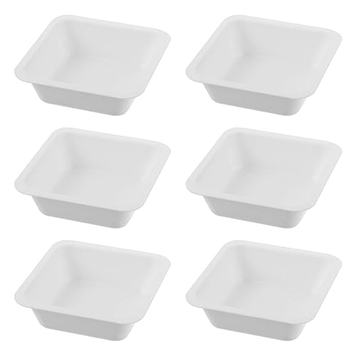 POPETPOP Sartén de pesaje de cocina, 20 bandejas de plástico desechables de 3.4fl oz, mini plato de laboratorio cuadrado para pesar y mezclar polvo