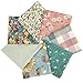 Mililanyo 7 Pieces Cotton Fabric 18 x 22 Inches Precut Patchwork Fabric Set Fat Quarter Bundles for Sewing Quilting Crafting (Peony Lily)