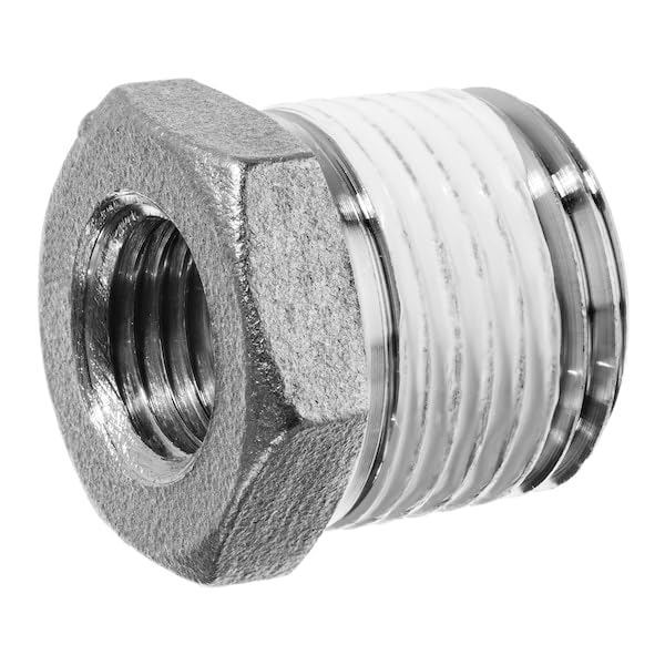 USA SEALING ZUSA-PF-399 Stainless Steel Class 150 Pipe Fittings, Reducing Hex Bushing Straight with PTFE Thread Sealant, 2