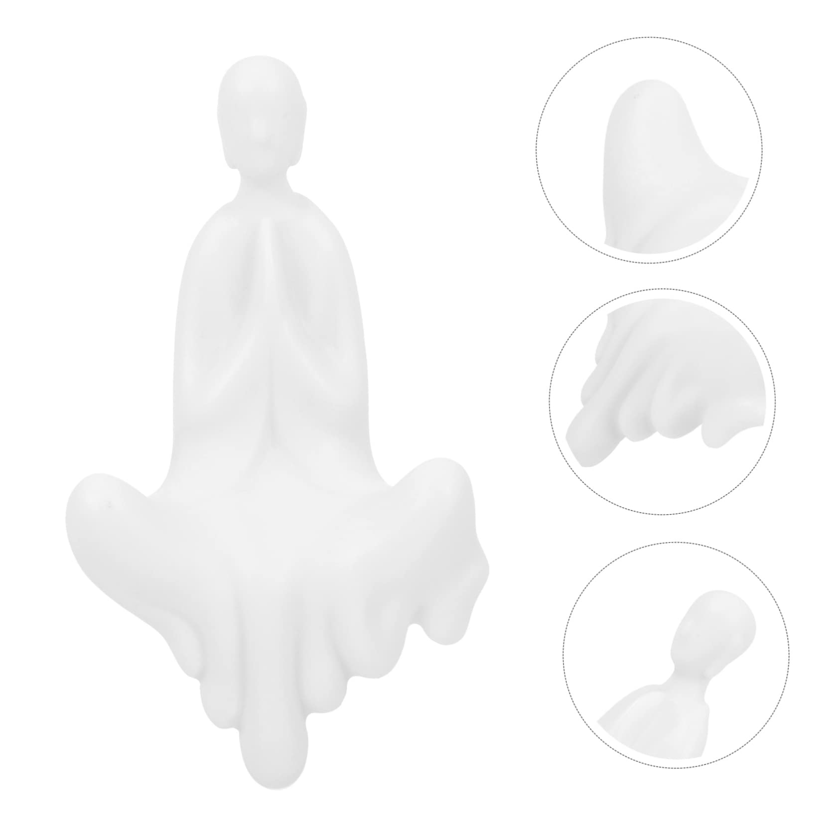 PRETYZOOM 3pièces Statue De Bouddha Céramique Décoration De Bureau Sculpture Art Bouddhiste pour Maison Jardin