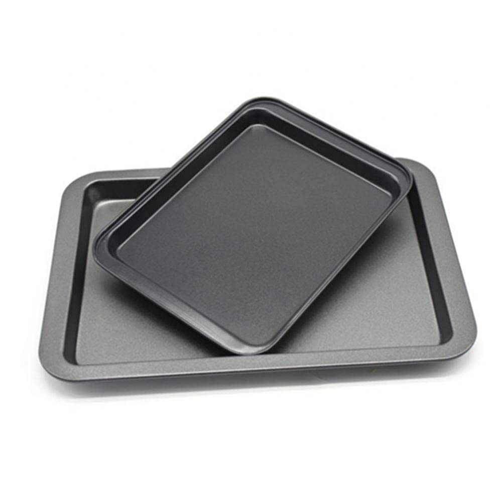 Bandejas para Hornear Galletas Acero Inoxidable Antiadherente Pan Pastel Horno Bandeja para Hornear Gadget de Cocina (Color : Black S) (Golden S)