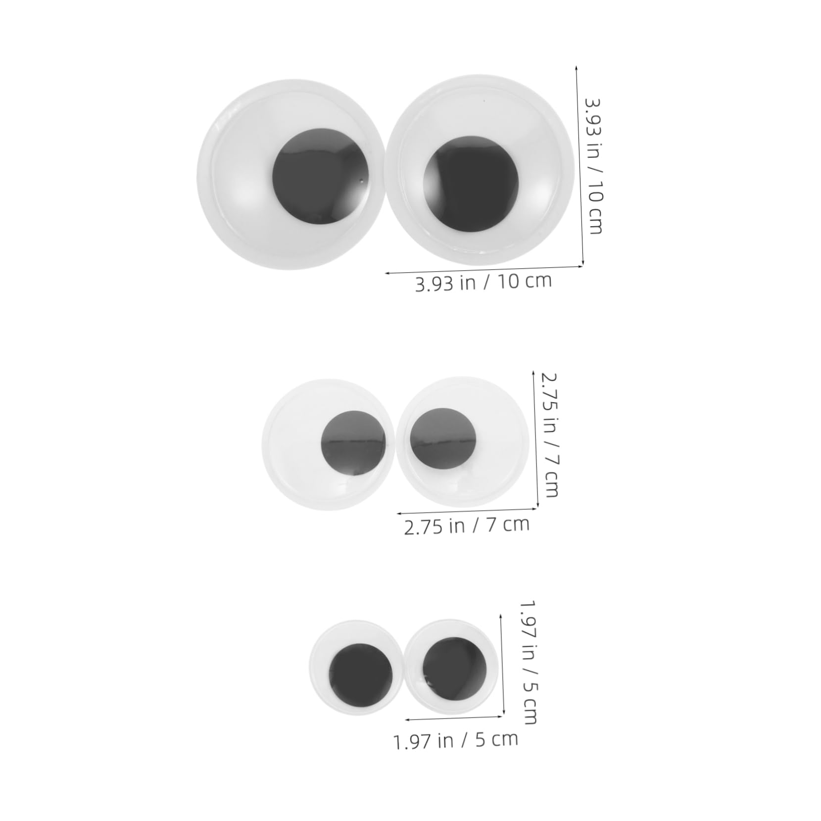 DIYEAH Eyes Large Self Adhesive Stickers 8pcs Extra Large Eyes for Crafts Wall Decor Fridge Magnets DIY Arts Crafts Supplies