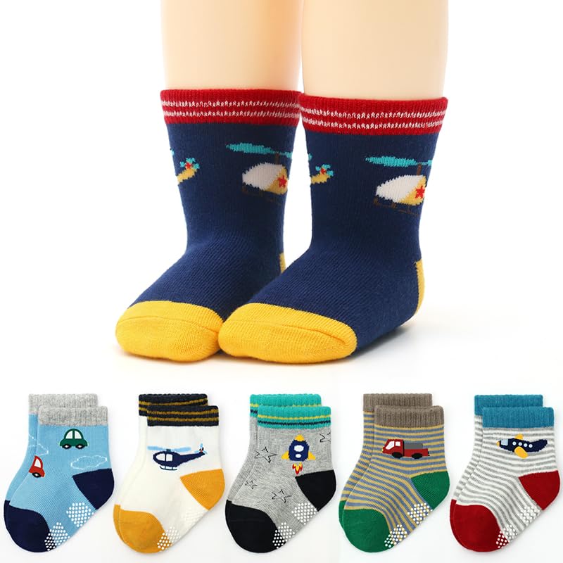 Baby Socks, 12 Pairs Toddler Ankle Socks Non Slip Cotton Grip for Newborn Boys Girls 0-48 months2