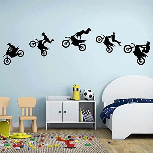 Image of Dirt Bike Stickers Motocross Stickers Motorcycle Wall Decal Sports Wall Stickers for Living Room Bedroom Boys Room Decoration