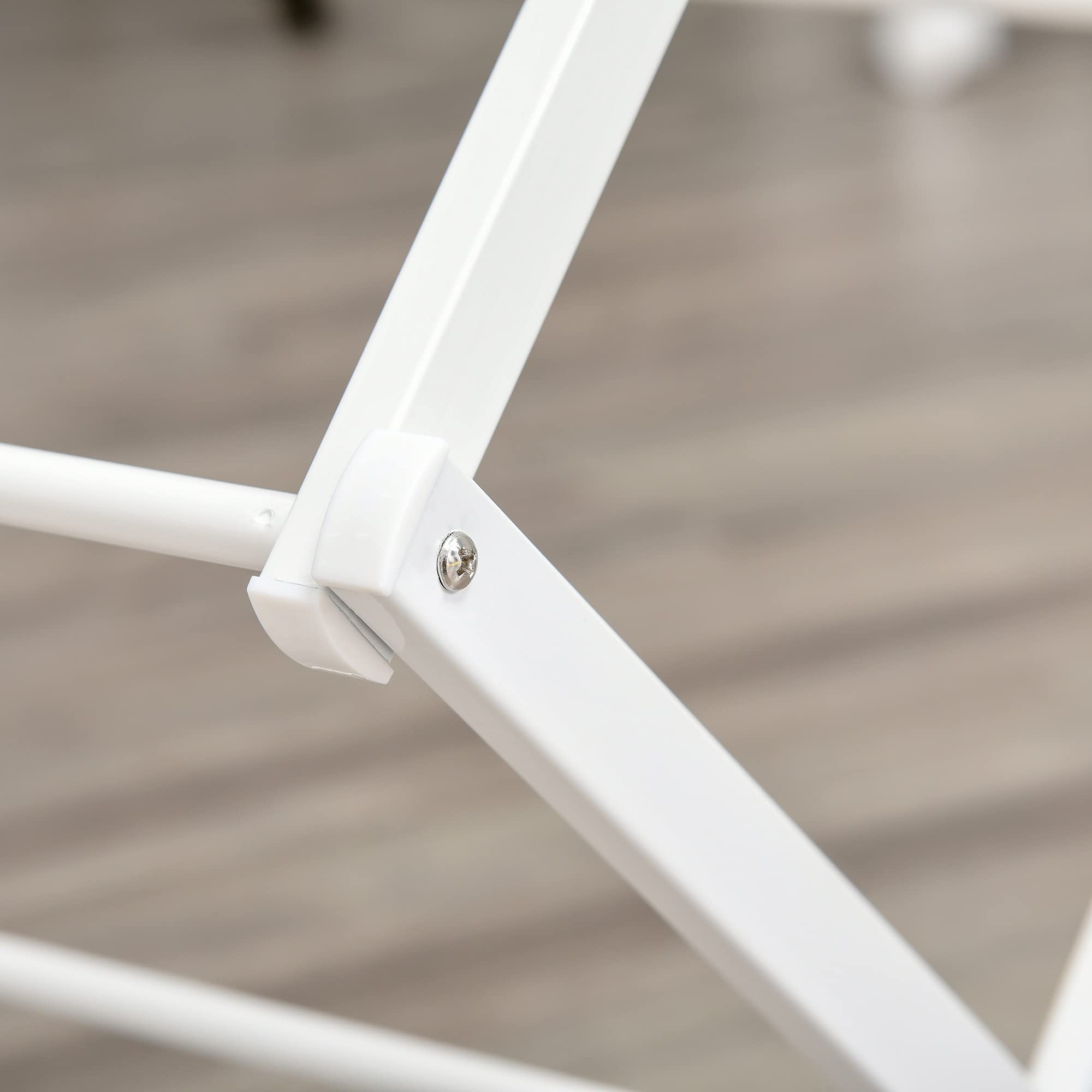HOMCOM Stendibiancheria pieghevole a torre 74x35x144cm Bianco | Stendibiancheria a torre 8 livelli, metallo e plastica, supporto per asciugatura