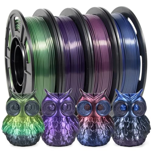 iSANMATE Gradient Silk PLA Filament Set, Gradient Color Silk Filament 1.75mm, 3D Printer PLA Filament Accuracy +/- 0.03 