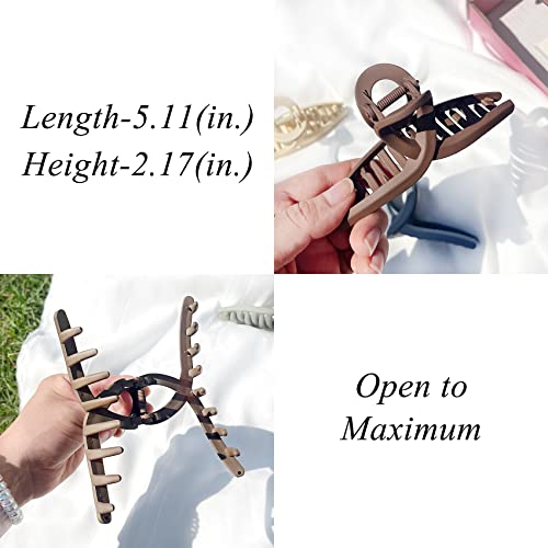 Big Hair Claw Clips Large Matte Butterfly Hair Clips 5.1" Oversize Hair Clip for Long Thick Hair Barrette Accessories for Women's and Girl's 4 PCS - Image 4