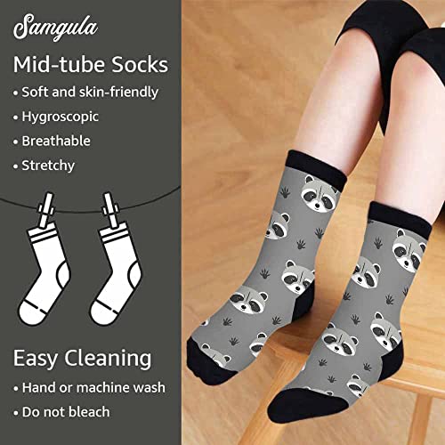Image of Crew Socks for Woman Size 6-8 Tropical Wildlife Bright Teal Girls Socks