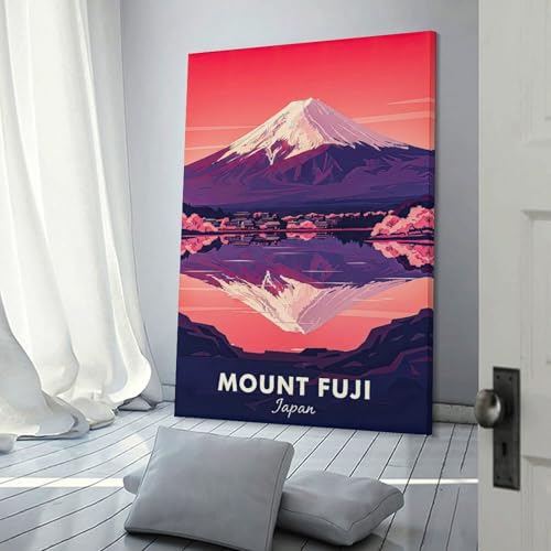 Tableau Sur Toile Mont Fuji Décoration Murale Salon Moderne 60x90cm