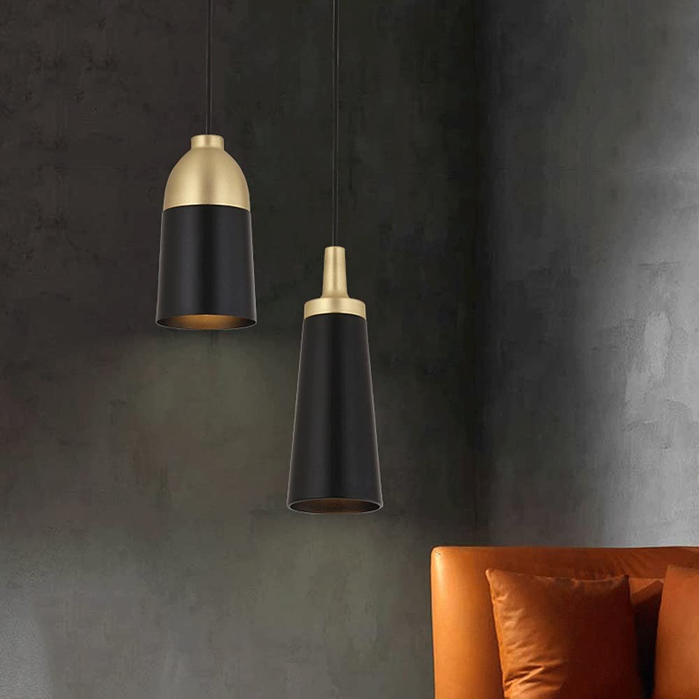 Lampy wiszące, Czarna lampa wisząca Kreatywna pojedyncza głowica Metalowy klosz Lampa wisząca Regulowana wysokość Lampy wiszące do pokoju dziecięcego, korytarza, sypialni, sali wystawowej, balkonu