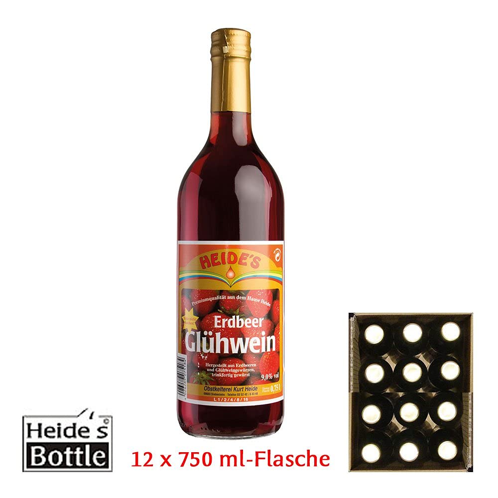 Erdbeerglühwein 9,5% Alc., 2 x 6 x 0,75 l-Flasche - pfandfrei -