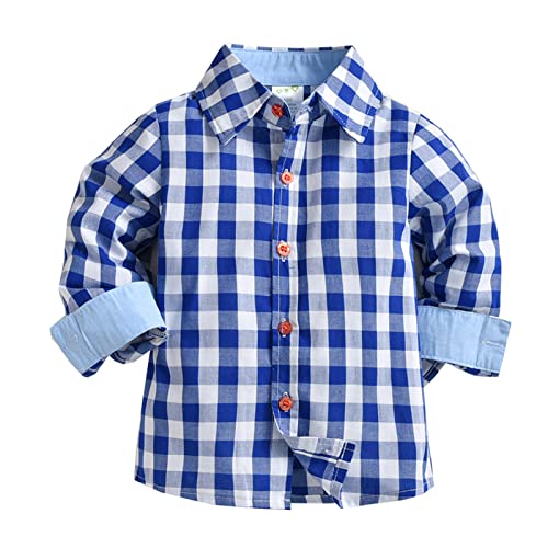 Toddler Girls Boys Buffalo Plaid Shirt Jacket Button Down Flannel Thick Shirt Fall Winter Coat Long Toddler Boy Clothes